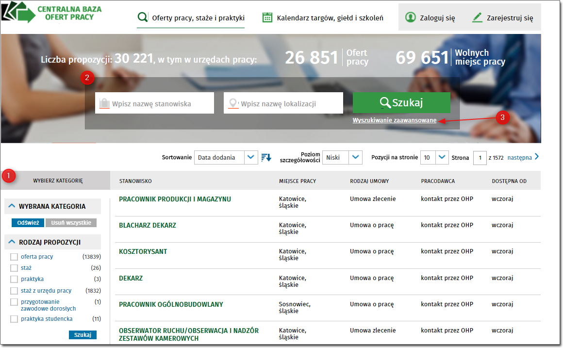 Rozdział I Wprowadzenie Wprowadzenie Instrukcja zawiera opis metod wyszukiwania ofert praktyk studenckich w Centralnej Bazie Ofert Pracy.