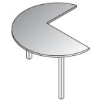 6 Dostawka do biurka w sekretariacie Ø 1200mm Stelaż dostawki to konstrukcja metalowa malowana proszkowo w kolorze grafitowym Kolumna nogi stołu wykonana z profilu o wymiarach 50x50mm Nie dopuszcza