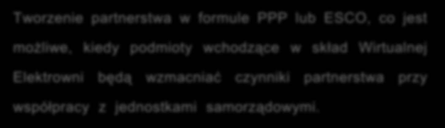 PROGNOSTYCZNE DZIAŁANIA ORGANIZACYJNE 18 Tworzenie partnerstwa w formule PPP lub ESCO, co jest możliwe, kiedy podmioty Z a r z ą d z a n i e i n t e l i g e n t n e i m y ś l e n i e s y s t e m o w