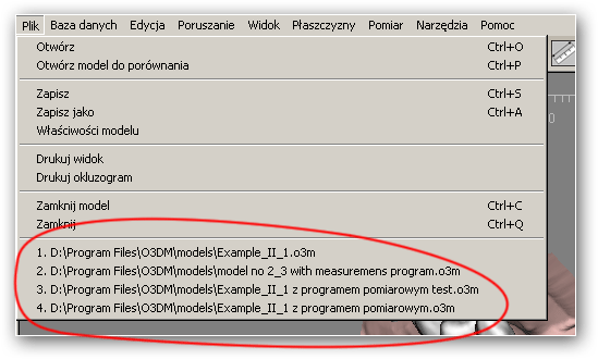 3.1. Wczytywanie modelu z pliku Aby wczytać model z pliku należy wybrać opcję "Otwórz" z menu "Plik" lub kliknąć przycisk a następnie w okienku, które się pojawi,