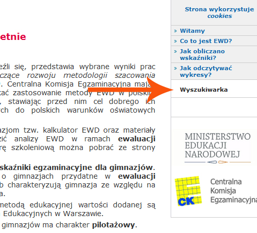 Strona20 Rysunek 8 Zrzut ekrany strony do porównywania wyników EWD własnej placówki z wynikami innych szkół Przeprowadzanie analiz z wykorzystaniem Kalkulatora EWD Plus oraz Kalkulatora EWD 100 1