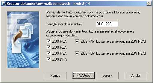 Aby utworzyj dokumenty rozliczeniowe na podstawie dokumentów rozliczeniowych z innego miesinca: 1. Z menu NarzKdzia wybierz polecenie Twórz dokumenty rozliczeniowe. 2.