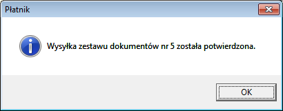 Rysunek 117. Okno komunikatu z pytaniem o potwierdzenie zamiaru potwierdzenia wysyki 4. Na ekranie wy$wietlony zostanie komunikat potwierdzajncy wykonanie operacji (patrz Rysunek 118).