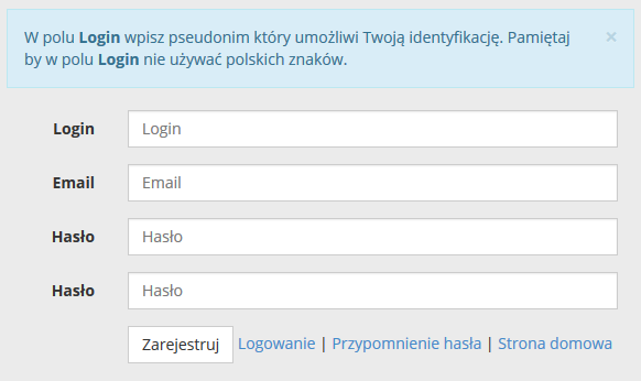 Poniższa dokumentacja poprawnego użytkowania systemu Terminarz przeznaczona jest dla uczestnika kursu.