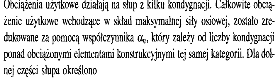 Poz. 4. Słup C1 Przykład projektu ramy wielopiętrowej {P8} Poz.4.1 Obciążenia C1 n 2 ( n 2) 0 n G N k sd EC1 1 (6.