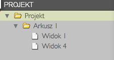 PROJEKT Z PODZIAŁEM NA WIDOKI Moduł PROJEKT zawiera drzewo podziału projektu, nad którym pracuje użytkownik, na widoki.