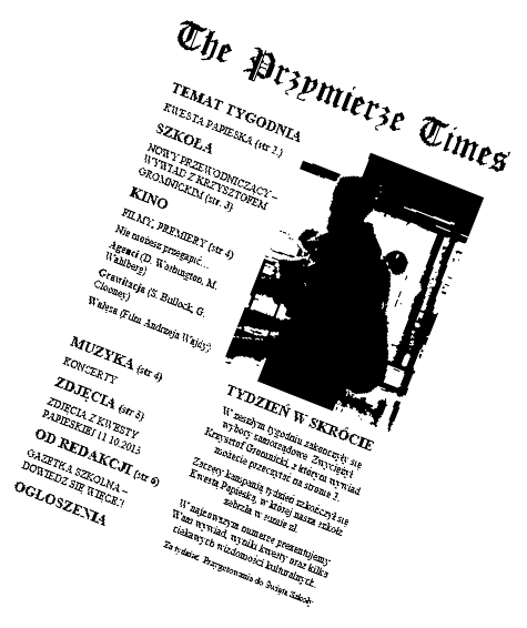 1. WYBORY SAMORZĄDOWE Na przełomie września i października odbyły się wybory przewodniczącego samorządu szkolnego.
