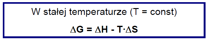 ENTALPIA SWOBODNA DG jest miarą tej części energii zawartej w układzie, którą można