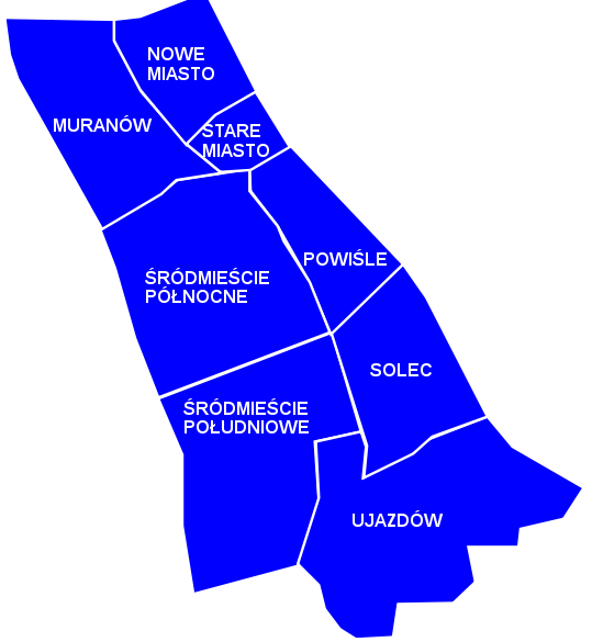 Podział Śródmieścia na obszary według MSI: 6.