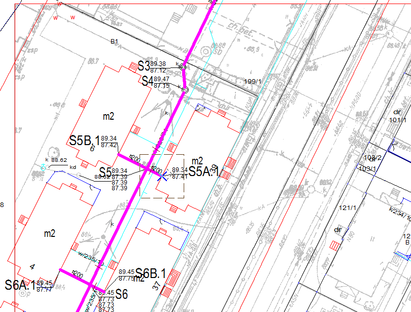 MAPA (opcjonalnie) Mapa DXF włączenie/wyłączenie Wczytaj mapę DXF wczytywanie mapy do projektu panel obsługi map Dodatkowe przyciski obsługi map DXF i BMP w sekcji Rzutnia (widoczne i dostępne po