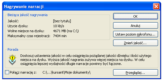 NAGRYWANIE NARRACJI Nagrywając narrację, należy przechodzid przez prezentację i nagrywad na kolejnych slajdach. W widoku normalnym zaznacz slajd, dla którego chcesz rozpocząd nagrywanie. 1.