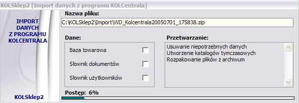 20. Narzędzia 20.1 Import danych Import danych został dokładnie opisany w rozdziale 12.3, dlatego też tutaj zostanie to opisane pokrótce.