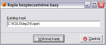 Po wysłaniu danych w tytule okna pojawi się informacja o zakończonym eksporcie: 20.3 Kopia bezpieczeństwa W każdej chwili użytkownik ma możliwość wykonania kopii bezpieczeństwa całej bazy programu.