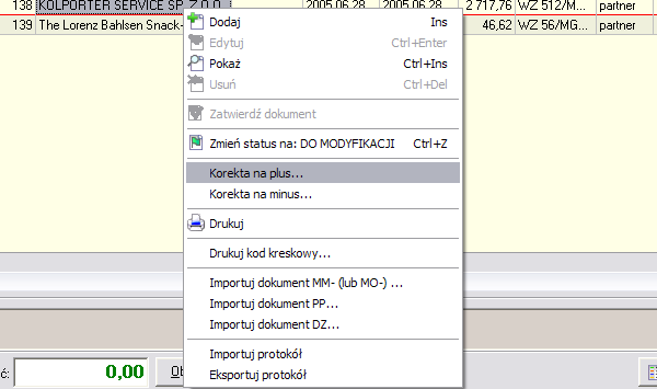 aby wywołać opcję Odłóż trzeba użyć kombinacji ALT+X, zaś Zatwierdź wcisnąć ALT+Z. Poruszanie po poszczególnych opcjach w danym okienku odbywa się za pomocą klawisza tabulator (TAB).