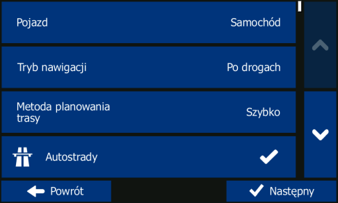 Rozpoczynanie pracy Gdy uruchamiasz program nawigacyjny po raz pierwszy, zostanie automatycznie uruchomiony początkowy proces konfiguracji. Wykonaj następujące czynności: Wybierz język programu.