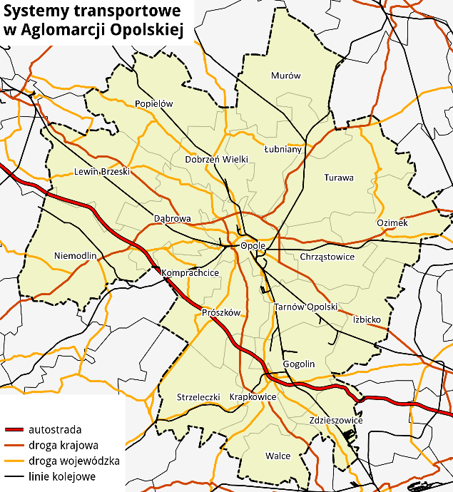 X. Infrastruktura techniczna i transport System transportowy Położenie Aglomeracji Opolskiej sprawia, że obszar ten pełni ważną funkcję tranzytową.