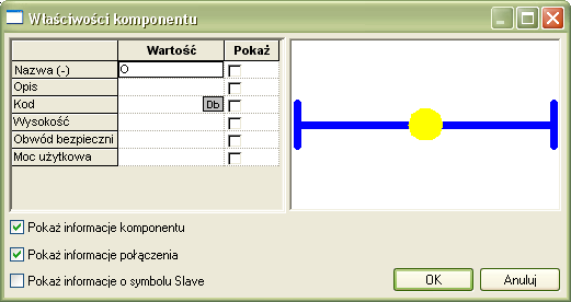 Uwaga: Program automatycznie dodaje teksty zmienne, aby symbol można było oznaczać i opisywać podczas wstawiania.