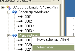 Plik/Właściwości/Moduł (Plany instalacji) To polecenie pozwala określić arkusz formatowy, używany dla rysunków typu Plany instalacji. Należy zaznaczyć Plany instalacji i wybrać polecenie.