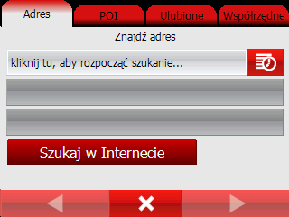 Uzywanie programu AutoPilot Wybierz ikonę punktu docelowego. Z menu Wyszukiwania Wybierz opcję Znajdź i nawiguj w głównym menu lub naciśnij ikonę szukania w widoku mapy.