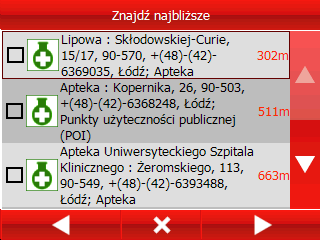 Uzywanie programu AutoPilot Teraz wybierz rodzaj szukanego POI. Jeśli chcesz szukać we wszystkich POI wybierz DOWOLNY. Teraz wybierz nazwę POI, którego szukasz.