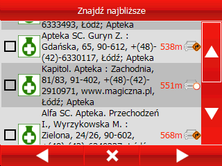 Uzywanie programu AutoPilot Wybierz rodzaj szukanego POI. Jeśli chcesz szukać we wszystkich POI wybierz DOWOLNY.