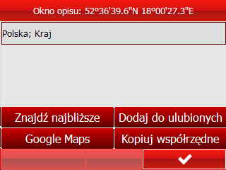 Korzystanie z mapy ikona. Wybierz ją, jeśli chcesz usunąć ten punkt.