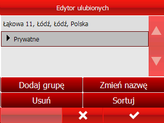 Ulubione - wybrany tryb trasy (najszybsza, najkrótsza, najtańsza) - wybrany rodzaju pojazdu Każdy z tych parametrów możesz zmienić poprzez jego naciśnięcie.