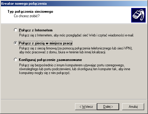 2. Konfiguracja dla systemu Windows XP Warunkiem poprawnej pracy łącza VPN jest skonfigurowanie połączenia wg poniższej