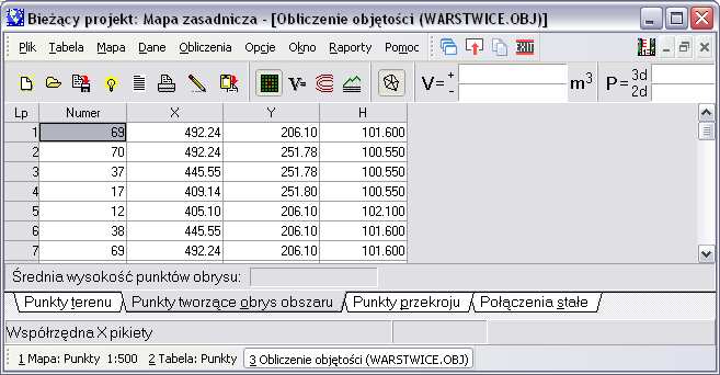 Triangulacja Delanuay Po wyborze (rys. 5.4.6) rodzaju tworzonego modelu (1), wciśnięciu ikony tworzenia modelu (2) i kliknięciu ikony rozpoczęcia obliczeń (3) ukazuje się okno Parametry modelu.