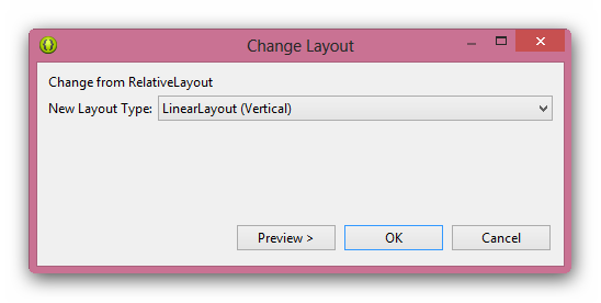Rozmieszczenie komponentów GUI, kontrolują menedżery układu. Domyślnym menedżerem jest Relative Layout.