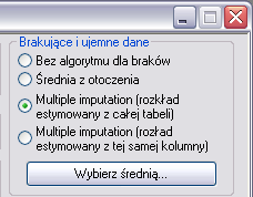 Wielokrotne wstawianie Gradacyjna Analiza Danych 1. Uzupełnienie braków danych w macierzy za każdym razem w trochę inny sposób; 2.