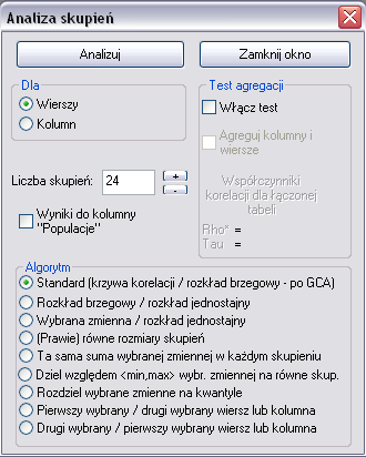 Krok 4 Gradacyjna Analiza Danych Podział rekordów na skupienia (Analiza skupień Analiza skupień ) sprze-04 sprze-05 inwest-05 zatrud-05 inwest-04