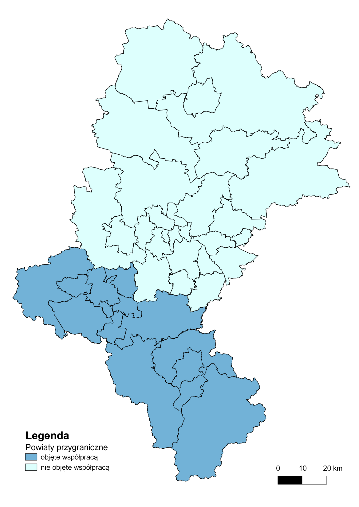 F. Tereny przygraniczne Jako tereny przygraniczne zostały uznane obszary objęte interwencją w ramach Europejskiej Współpracy Transgranicznej.