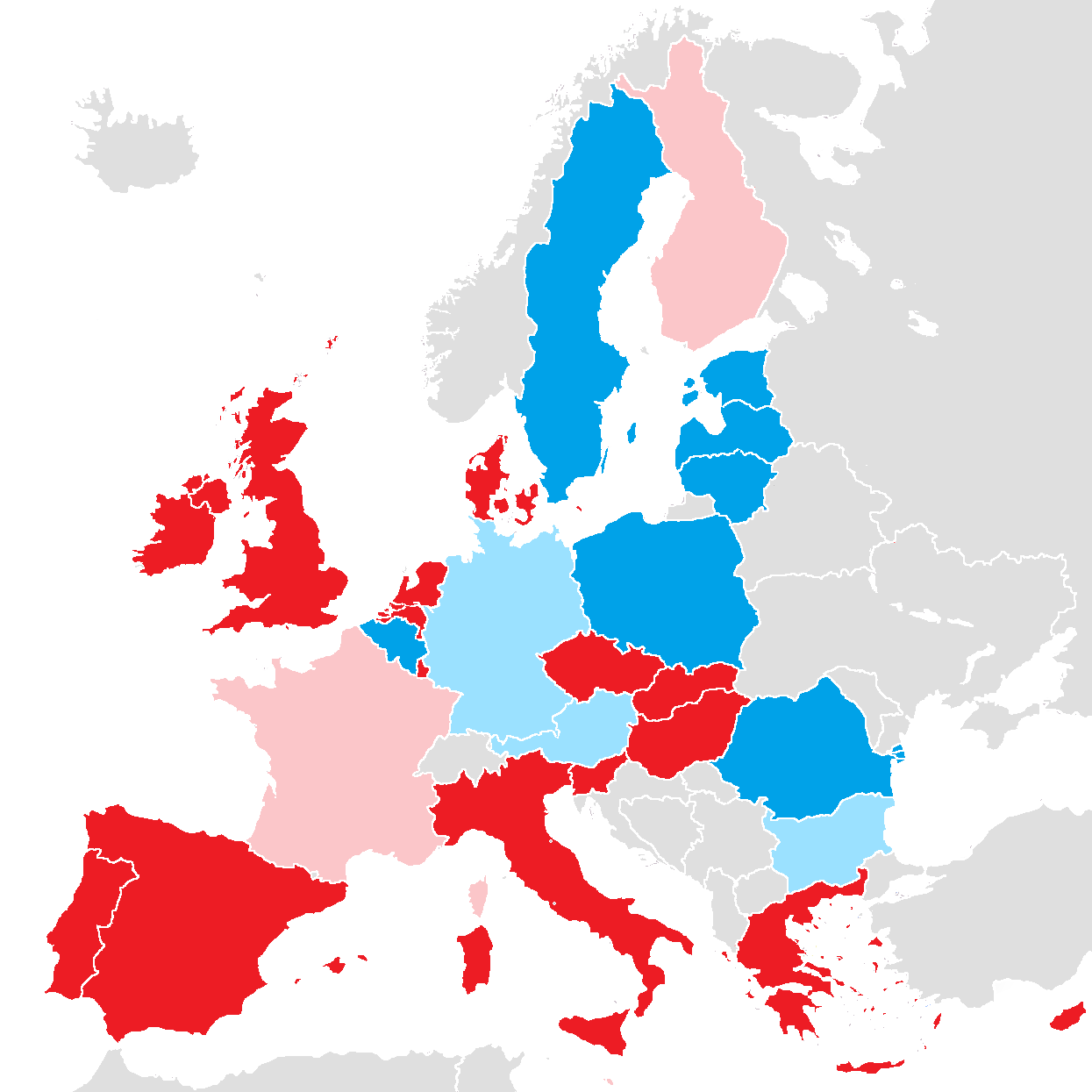 SYTUACJA GOSPODARCZA W UE Grecja-28,6 Portugalia Słowenia Cypr Włochy Hiszpania Słowacja Irlandia Holandia Węgry Wielka Brytania Dania Luksemburg Czechy Francja Finlandia Malta Austria Bułgaria