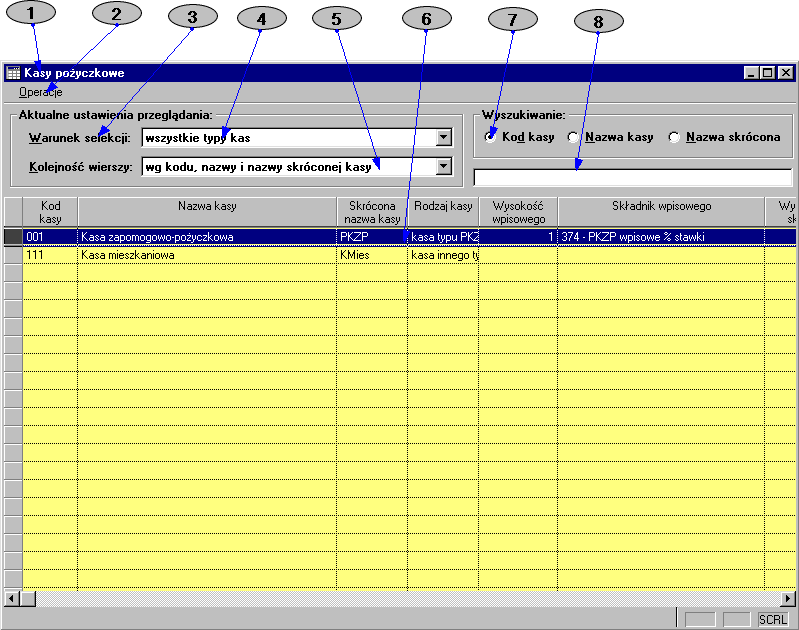 Podstawowe funkcje modułu 1.2 Wpółpraca systemu z użytkownikiem 1.2.1 Przegląd wyświetlanych informacji Wszelkie informacje jakie użytkownik uzyskuje na ekranie monitora, wyświetlane są w formie tabel danych lub okien dialogowych.