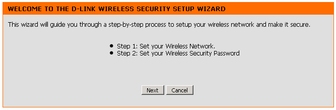 Po kliknięciu przycisku Kreator ustawień sieci bezprzewodowej (Wireless Network Setup Wizard) zostanie uruchomiony kreator, który w kilku krokach pomoże Ci skonfigurować sieć bezprzewodową.