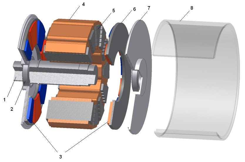 84 Zeszyty Problemowe Maszyny Elektryczne Nr 4/2012 (97) Rys. 6. Rozpływ strumienia magnetycznego w silniku tarczowym z wirnikiem wewnętrznym oraz użłobkowanym rdzeniem stojana 5.