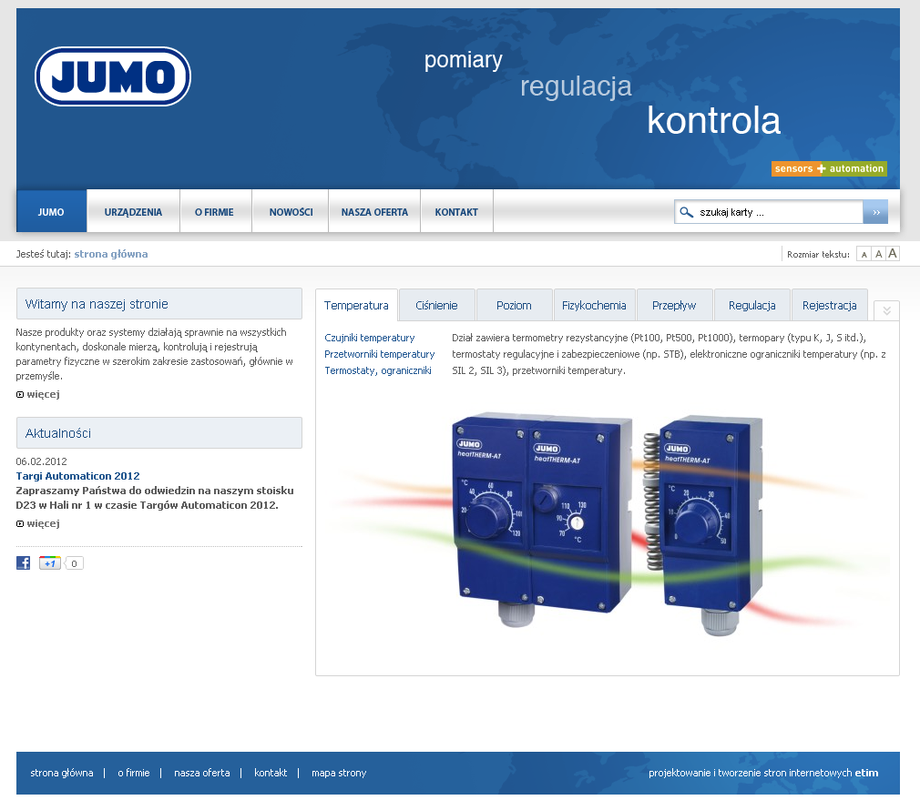 JUMO Strona internetowa www.jumo.com.