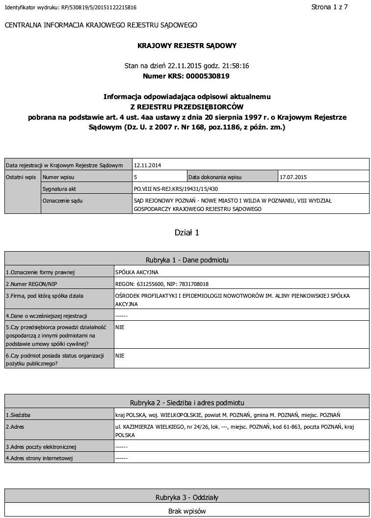 6. ZAŁĄCZNIKI Załącznik 1 Aktualny