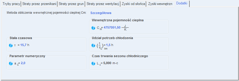 Opis obliczeń sezonowego zapotrzebowania na chłód na cele chłodzenia i wentylacji 7.1.3.