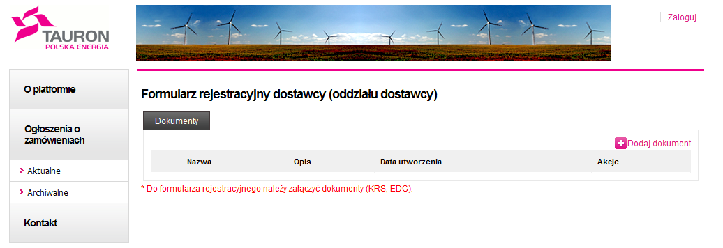 Rysunek 5. Koniec wypełniania formularza W następnym kroku należy sprawdzić poprawność wypełnionego formularza. W przypadku wystąpienia błędów należy wybrać przycisk Edytuj i dokonać zmian.