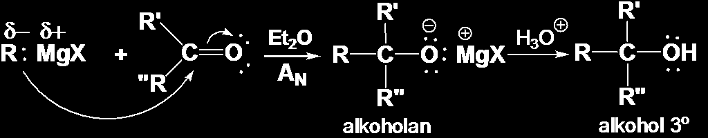 z ketonami otrzymywanie alkoholi 3 o z estrami lub chlorkami kwasowymi otrzymywanie alkoholi 3 o H 2 -H 2 propionian metylu + H 3 H 2 -MgBr H 3 bromek