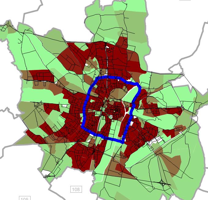 stanowi 8% pow. Poznania (261,8 km 2 ) / area ludność: 170 tys.