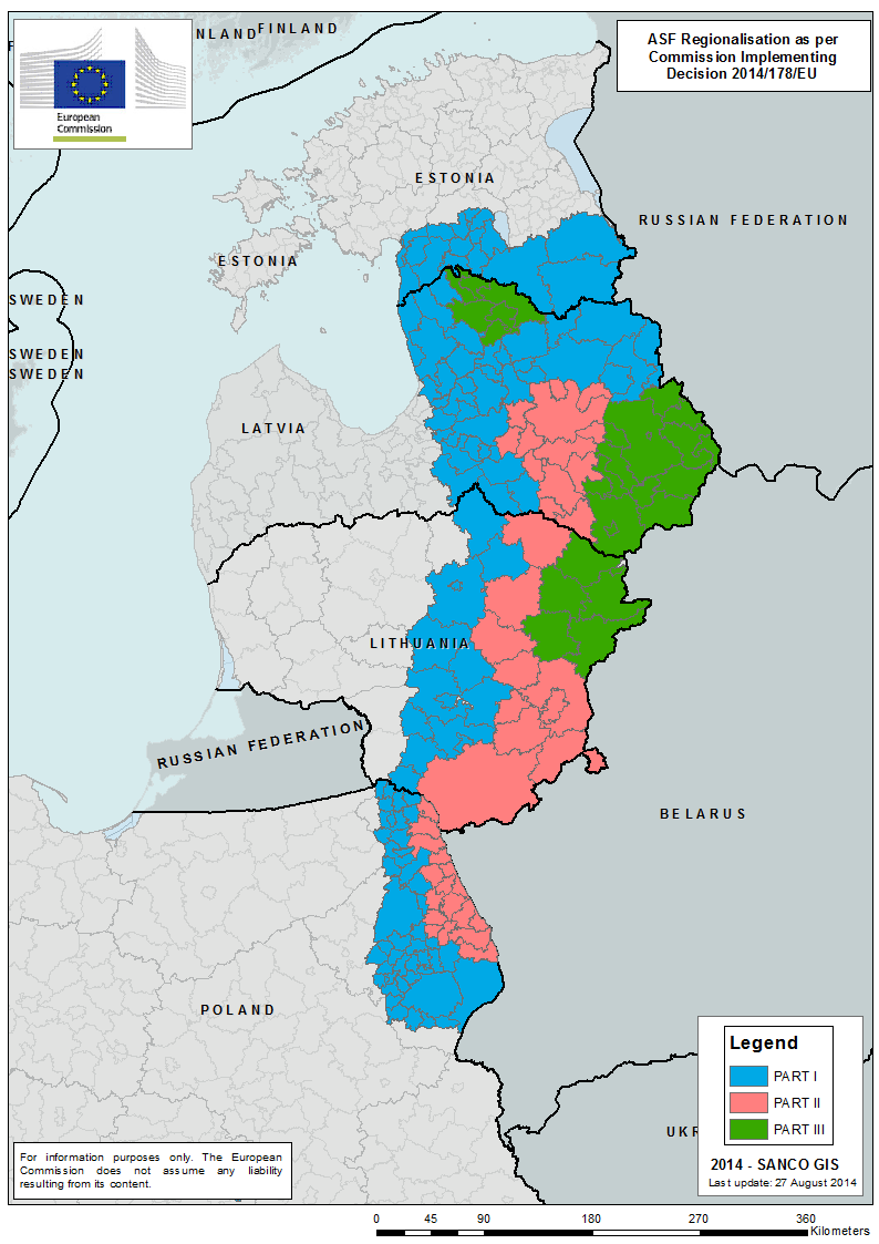 Działania w związku z ASF Dodatkowe ograniczenia Polska wynegocjowała minimalne powiększenie rozmiarów w/w obszarów na tle wszystkich państw, w których w 2014