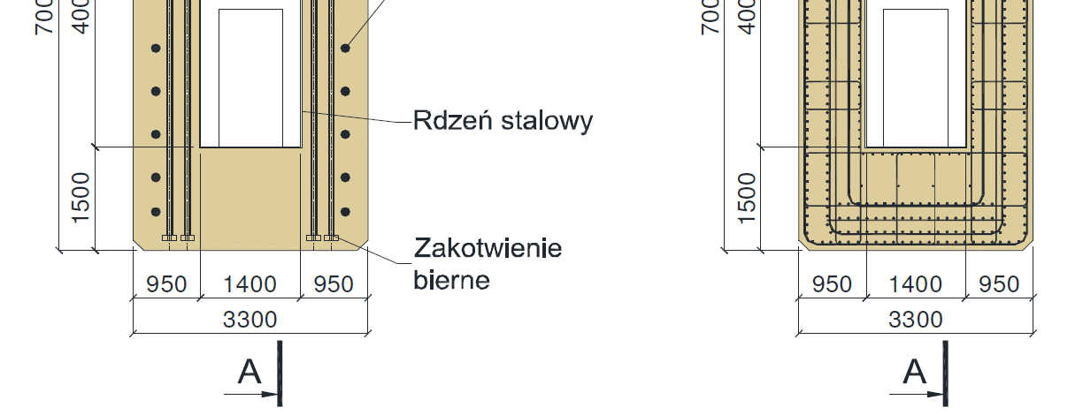 Układ sprężenia i zbrojenia