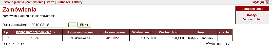 Proces realizacji zamówienia tworzonego bezpośrednio w e-aptece 1.