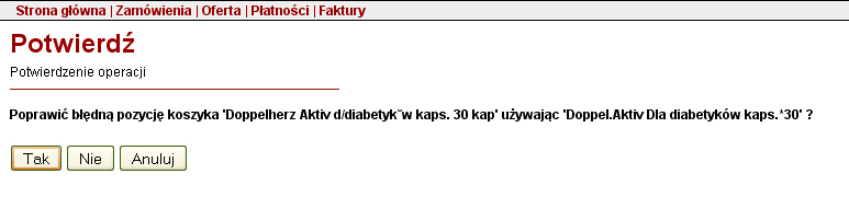 Proces realizacji zamówienia stworzonego w programie aptecznym i wysłanego internetem przez eaptekę 1.