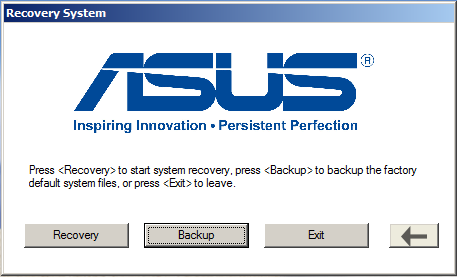 Odzyskiwanie systemu (wyłącznie dla modeli z systemem operacyjnym Windows 7) Aby unikną awarii podczas przywracania, przed użyciem funkcji Recovery F9 należy upewni się, że komputer Eee PC jest