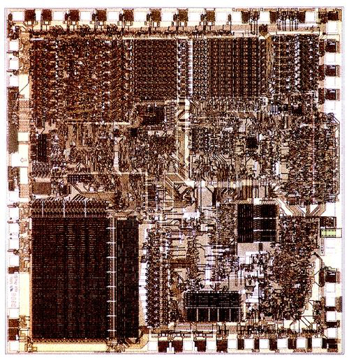 Transmisyjna maska procesora Intel 8088 z 1979 roku wykonana na