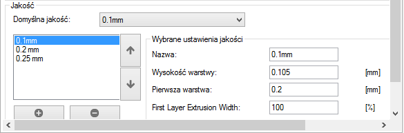 Druk 3D SZKOŁA Poziom tekstu: łatwy 0,25 mm 120 warstw. Oczywiście obniża to gładkość ścian bocznych wydruku, jednak warto się zastanowić czy zawsze jest nam niezbędna. Czwarte pole to Rodzaj podpory.